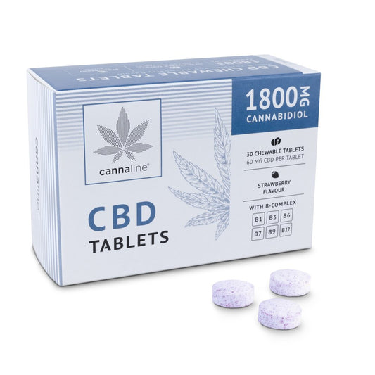 Cannaline Comprimés de CBD avec Bcomplex, 1800 mg CBD, 30 X 60 mg