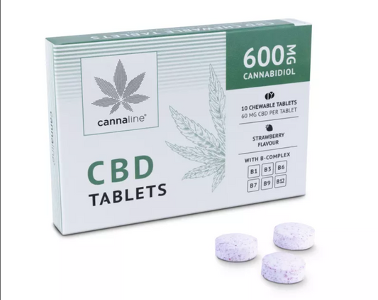Cannaline Comprimés de CBD avec Bcomplex, 600 mg CBD, 10 X 60 mg
