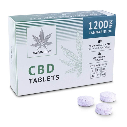 Cannaline Comprimés de CBD avec Bcomplex, 1200 mg CBD, 20 X 60 mg